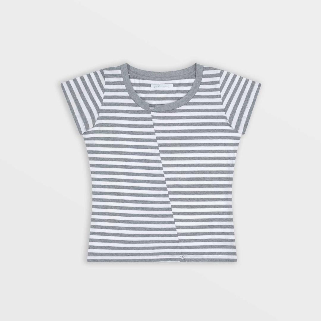 1/2 Block Stripe T-shirt (Ivory)