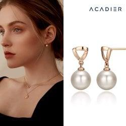 [14K] 트라이앵글 진주 귀걸이