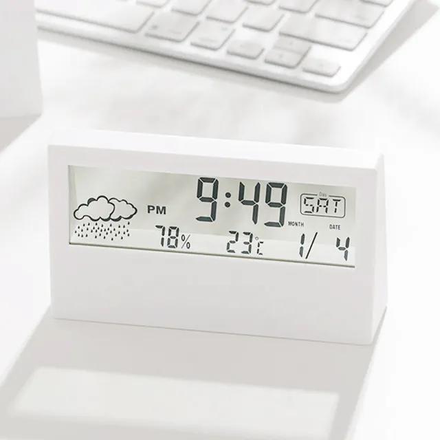[1+1초초특가] 심플 LCD 캘린더 탁상 시계 인테리어 알람 달력 책상 홈 카페 소품 온도 습도 디지털 무소음