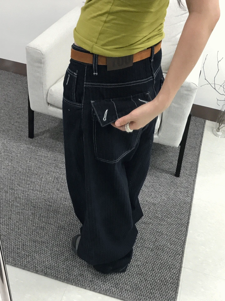 Maxi Herringbone Denim