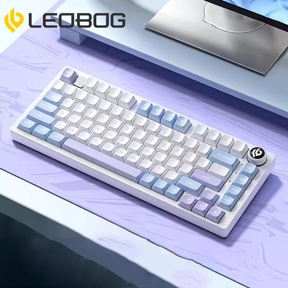 레오보그 LEOBOG Hi75 알루미늄 기계식 키보드 핫스왑 맞춤형 화이트퍼플 블록v2축