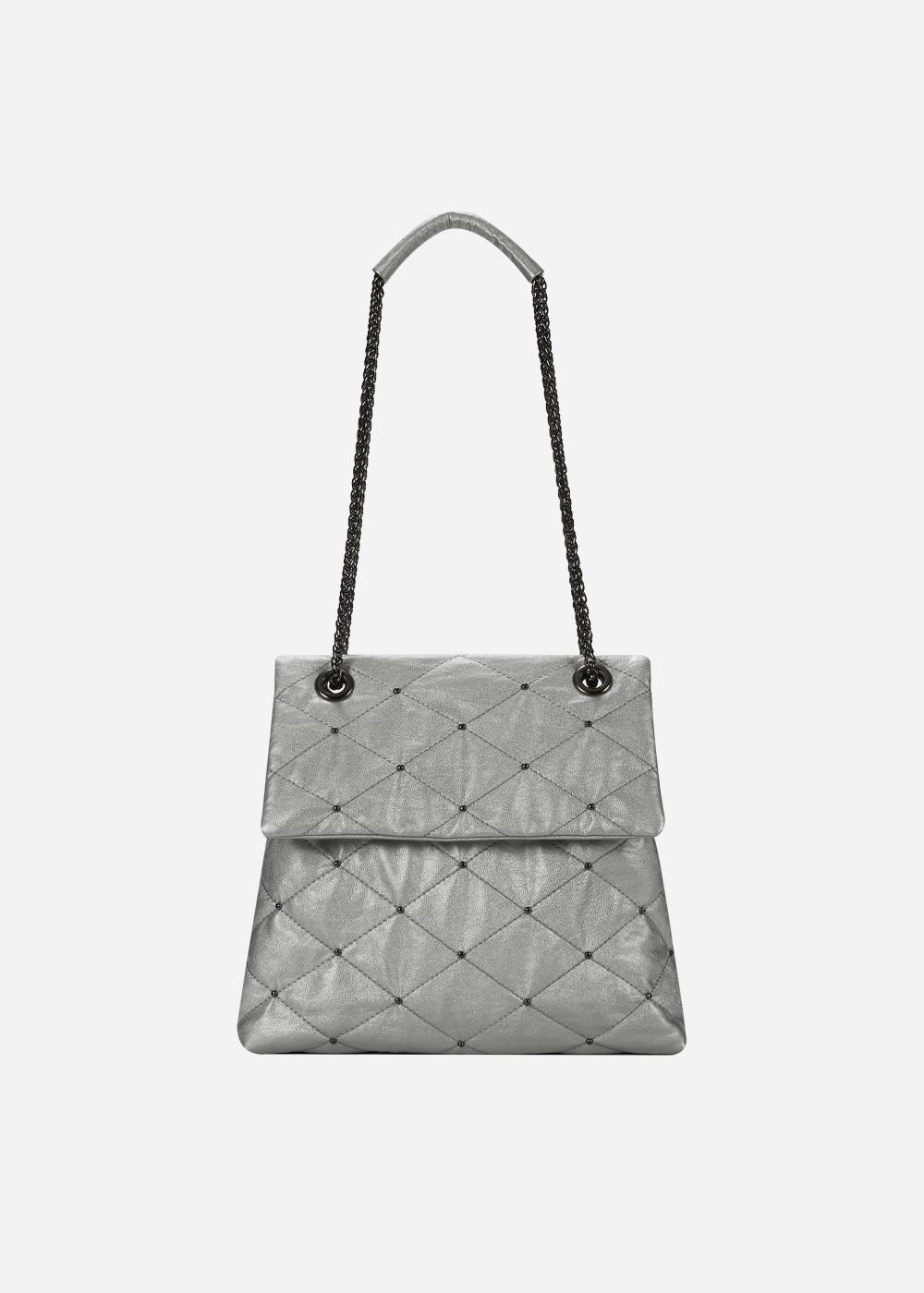 Lozenge Studded Bag Small Silver