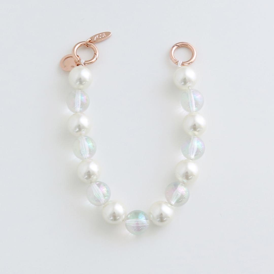 줄앤코 오로라 홀로그램 진주스트랩 핸드폰스트랩케이스