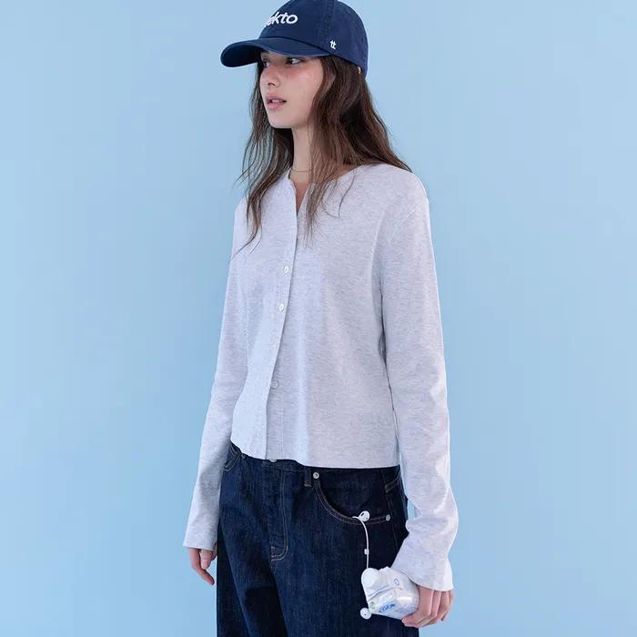 Zoe cotton cardigan_melange