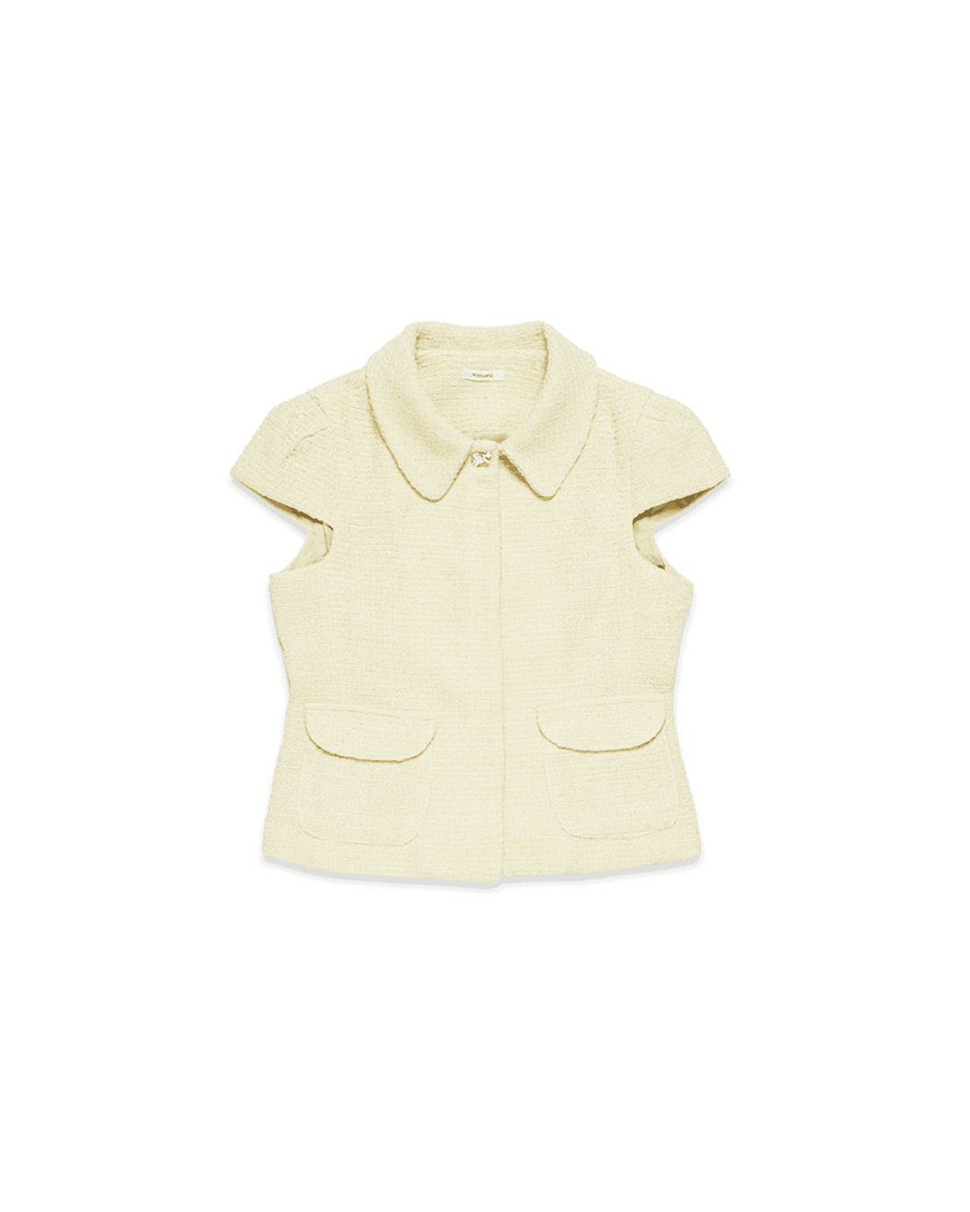 [6/25일 순차배송] Cap Sleeve Tweed Jacket [YELLOW]