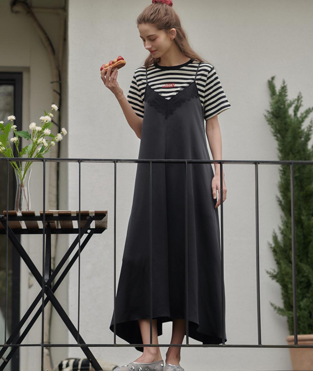 [HERA] Maxi satin slip dress_2 colors (new)