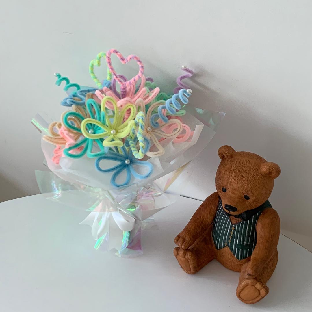 (또떠요DIY 동영상 제공) 비키니시티 모루 꽃다발 파스텔톤 DIY 패키지