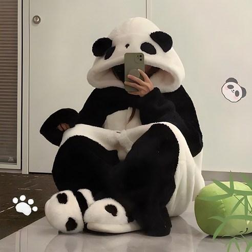 말랑마쥬 동물 캐릭터 후드 극세사 원피스 잠옷 - 잠옷 | 쿠팡