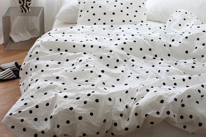 도트 면 이불커버 베개커버 세트