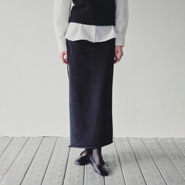 소피아 라쿤 랩 스커트 블랙