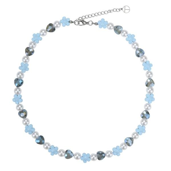 【QUEENIE】 BLUE FLOWER CHOKER