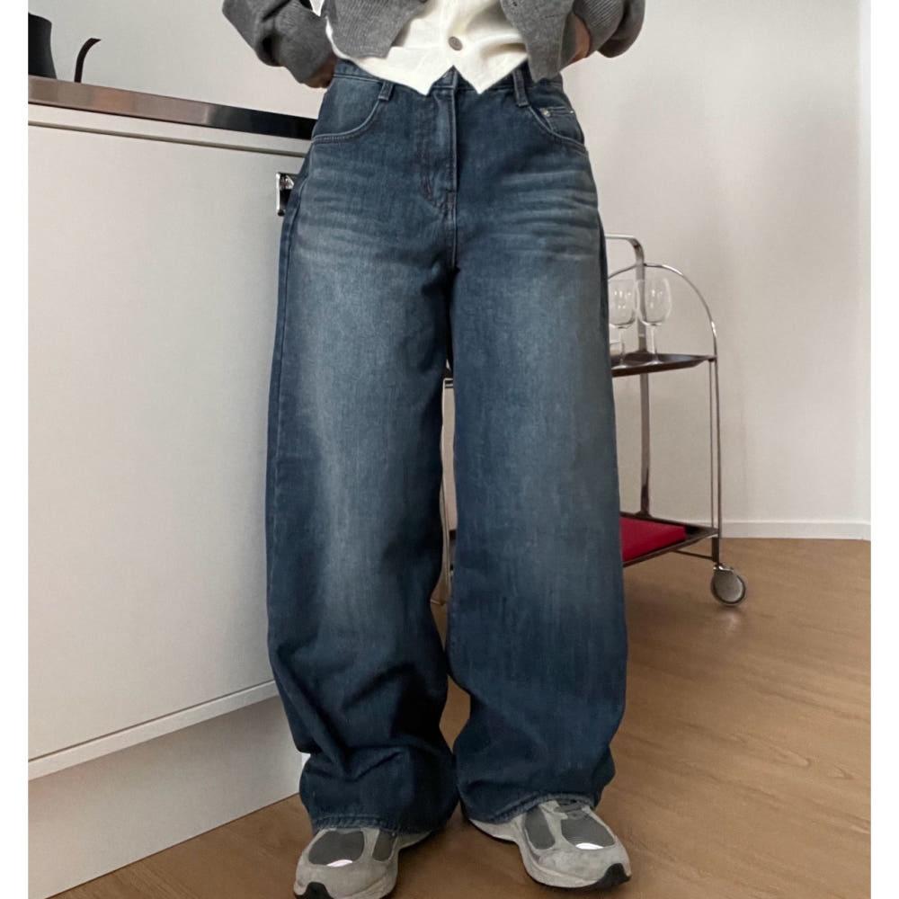 tawney fabric indigo denim 토니 딥 패브릭 데님 (S,M,L)