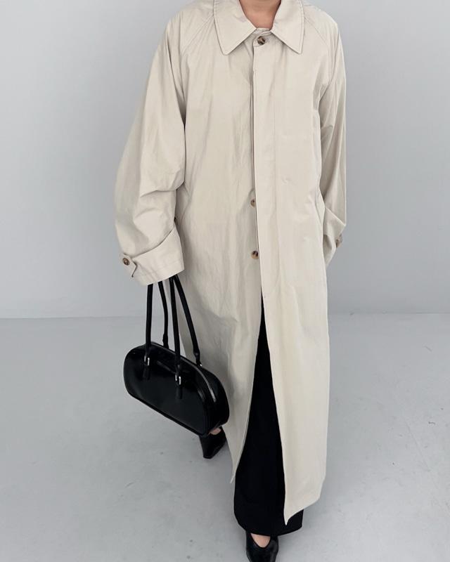 뉴트럴포인트 가벼운 박시 트렌치 코트 ( 크림 카키 블랙 ) 맥시 핏 롱기장