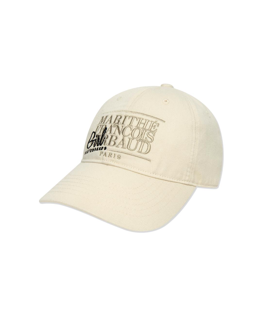 GIRL X MFG CLASSIC TYPO LOGO 6PANEL CAP ivory