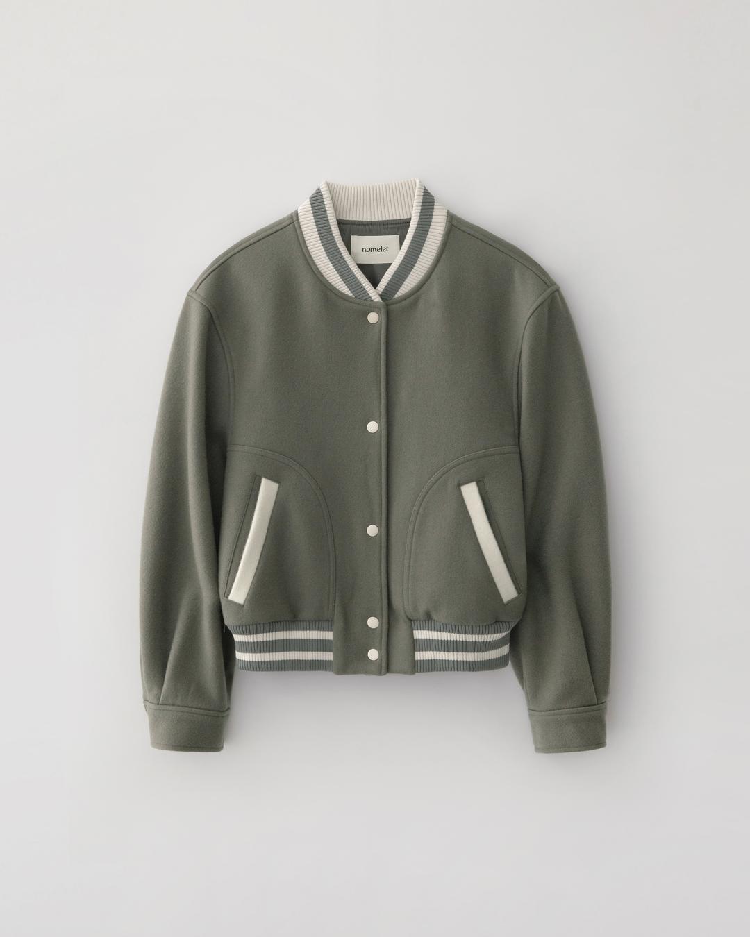 Zoey cropped varsity jacket - mint