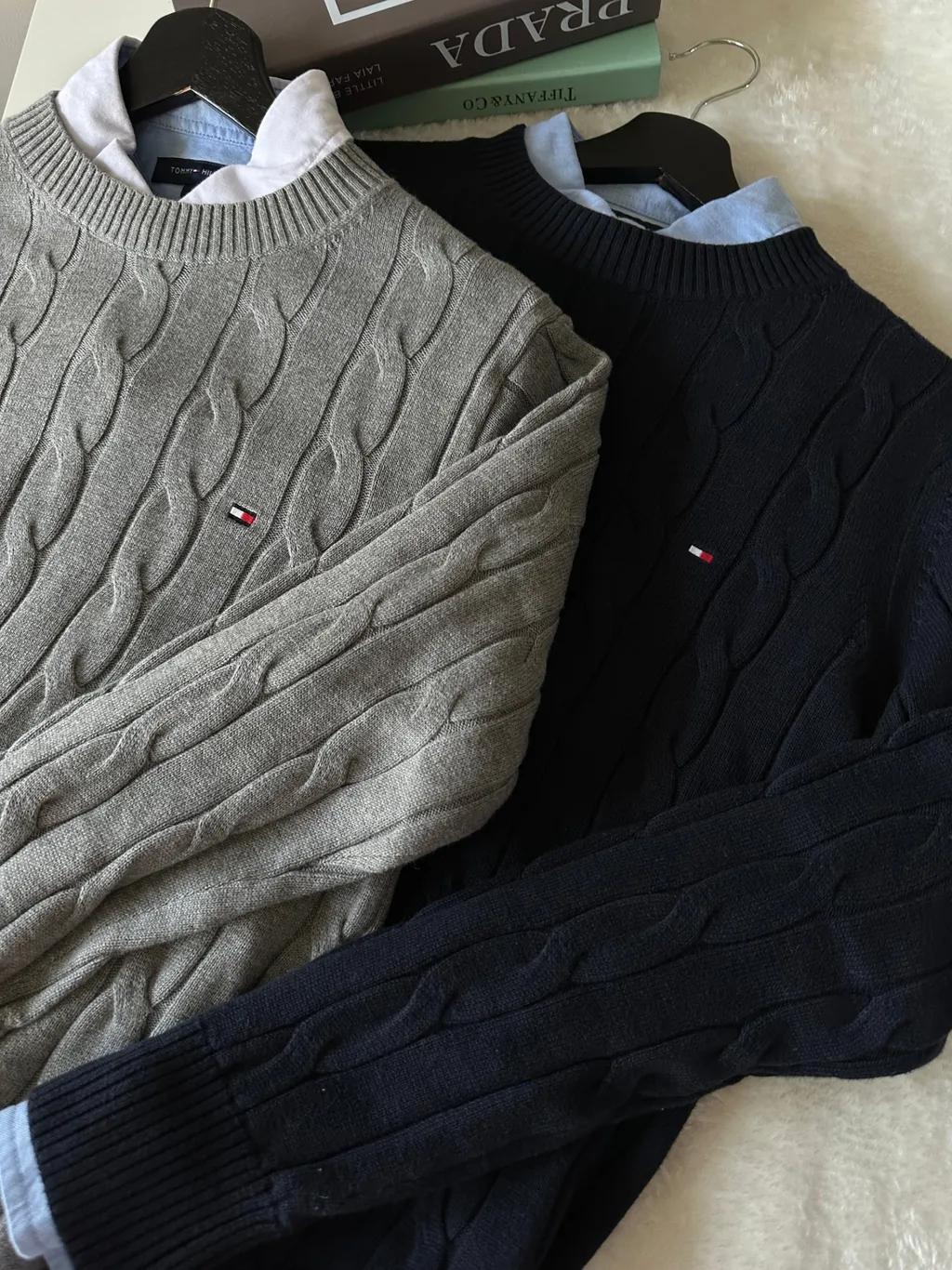 2025신상인기특가)  타미힐피거 남녀공용/남성용 크루넥 케이블 니트 스웨터 9컬러
