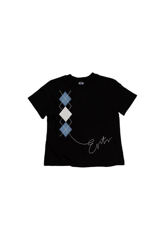 [ERTR] Argyle T-Shirt Black Small Fit