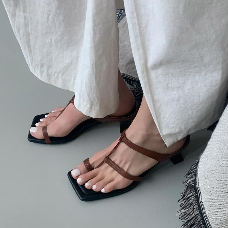 모노톡시 [RS7096] 레미엔 플립플랍 힐 샌들5cm