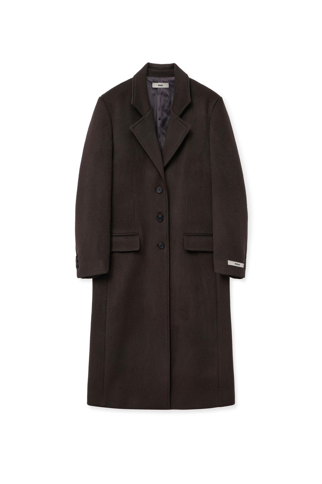 BASIC SINGLE LONG COAT,BROWN
