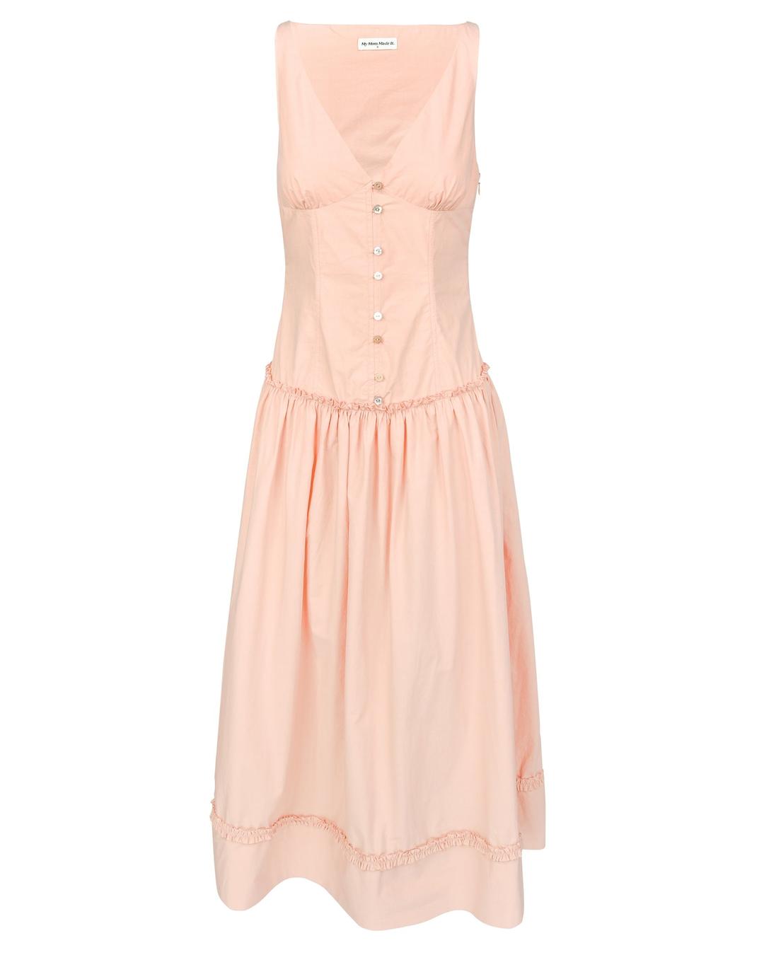 Button Maxi Dress - Peach - XS