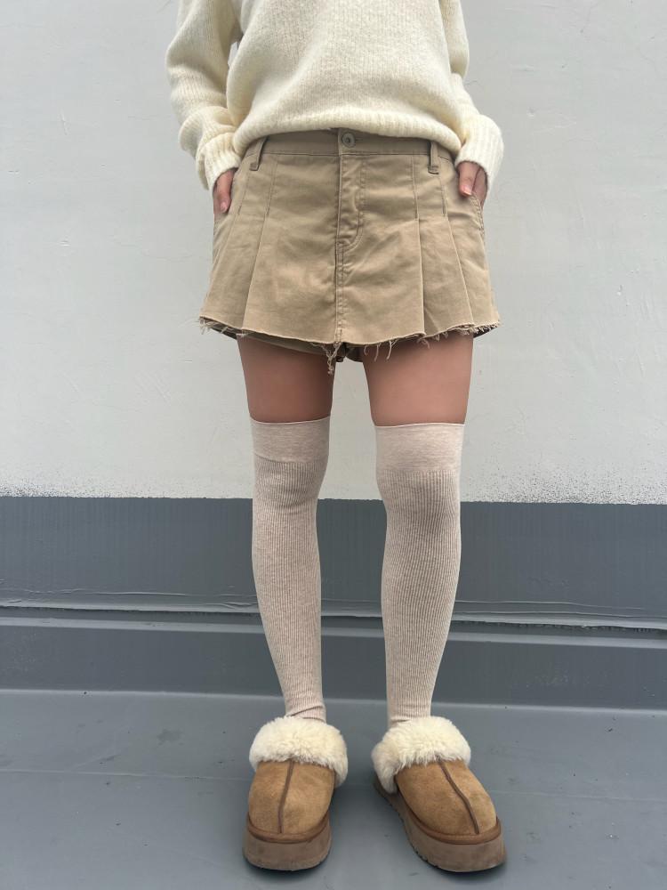 로우 플리츠 스커트팬츠(2color)