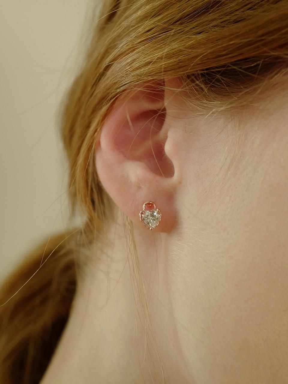 crystal love lock earring