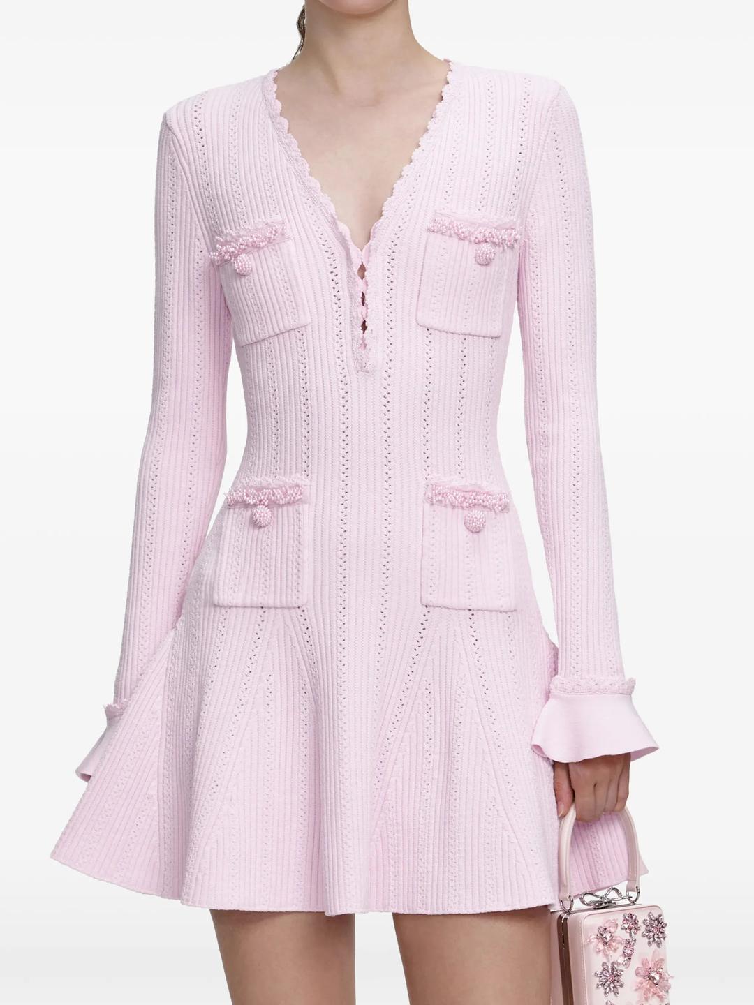 진주 장식 미니 드레스