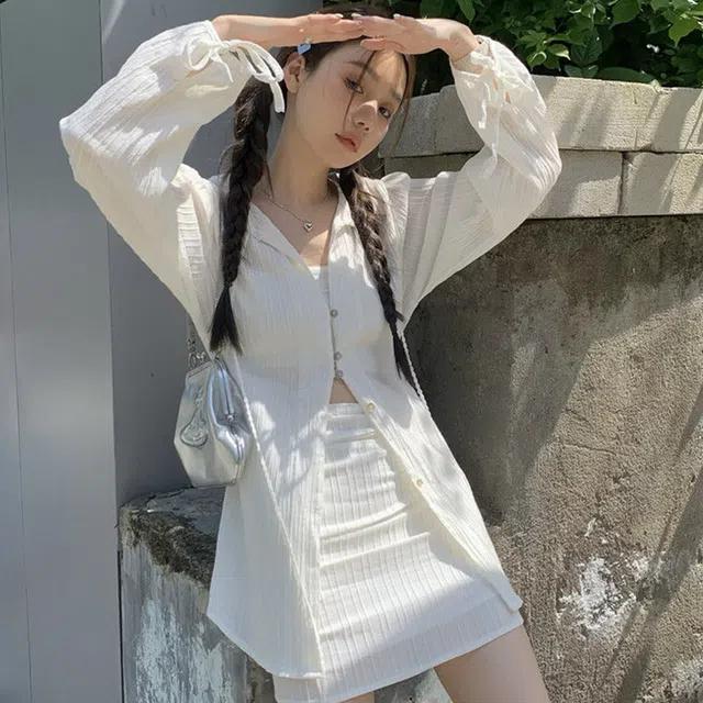 스파클링 SET 블라우스 미니스커트 투피스