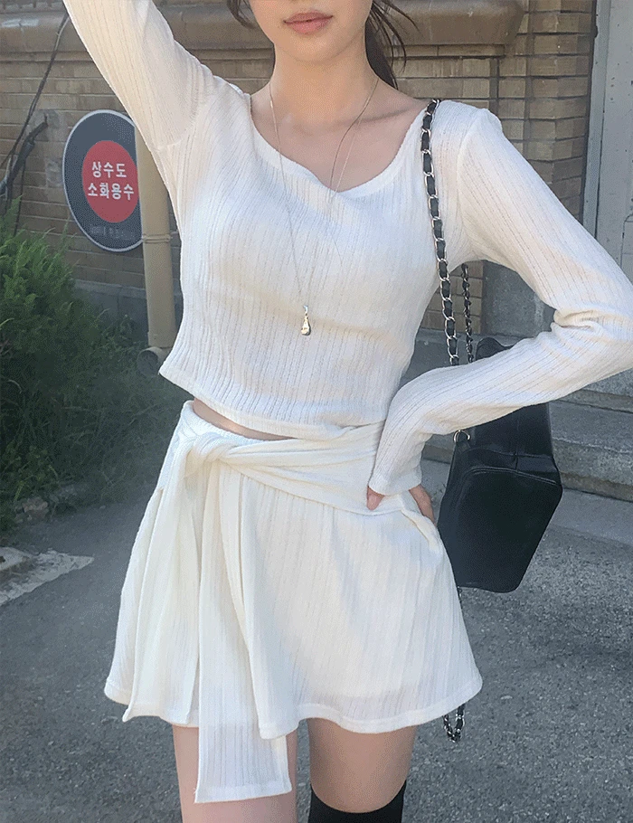 [메란지 당일] [주문폭주] 어닝 티셔츠 스커트 set (2color)