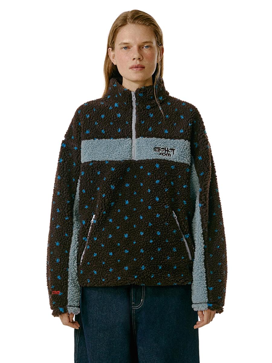 Goof-Off Fleece Half Zip Pullover Brown