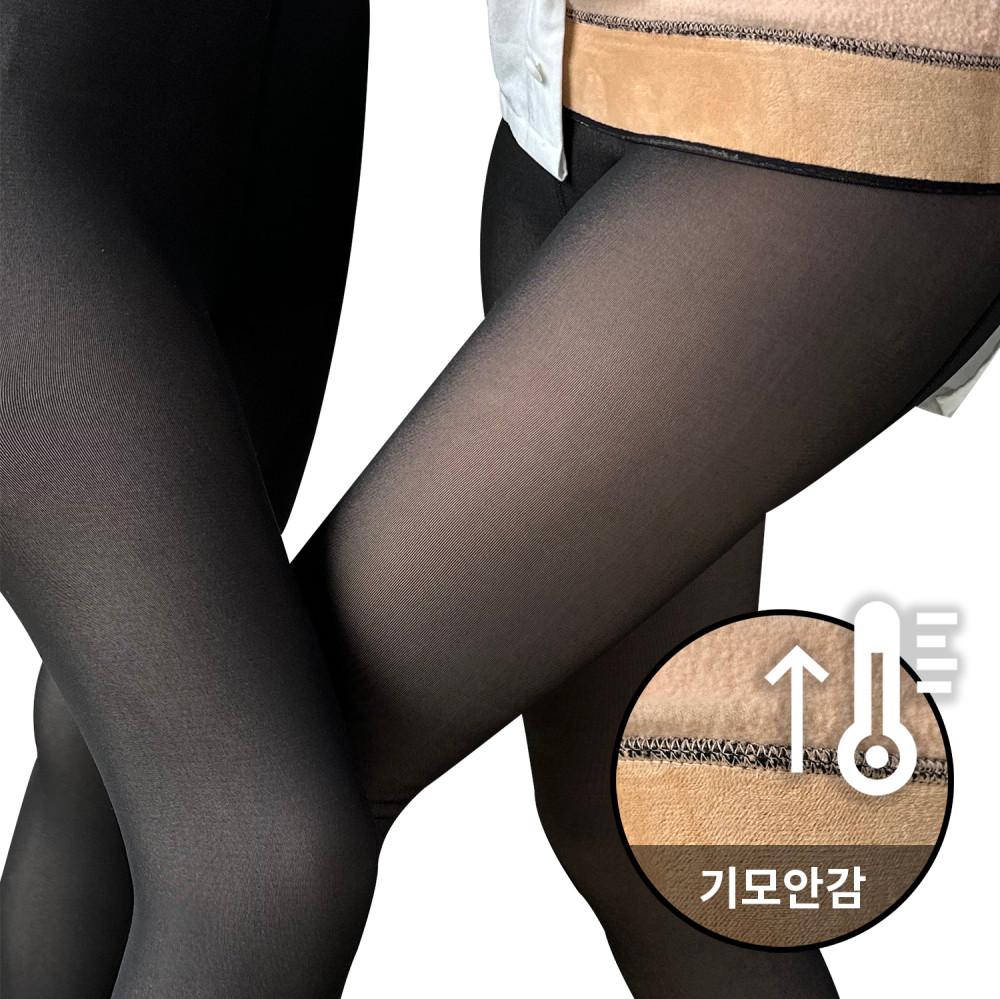 리슬 어울림 착시 기모 스타킹 블랙 커피 겨울스타킹 살색 유발