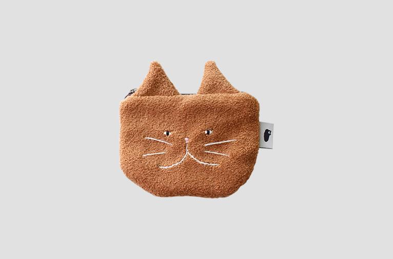 [송냥씨] 뽀글이 고양이 얼굴파우치(23차입고)