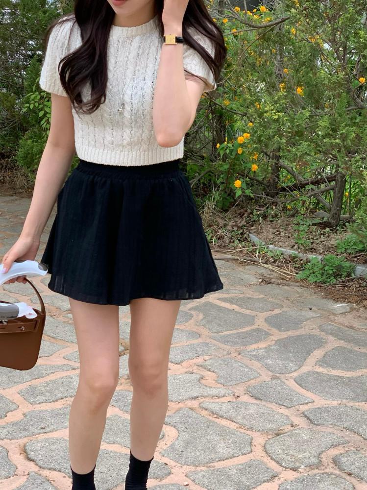 [클마로] 프린 레이스 치마바지 쇼츠