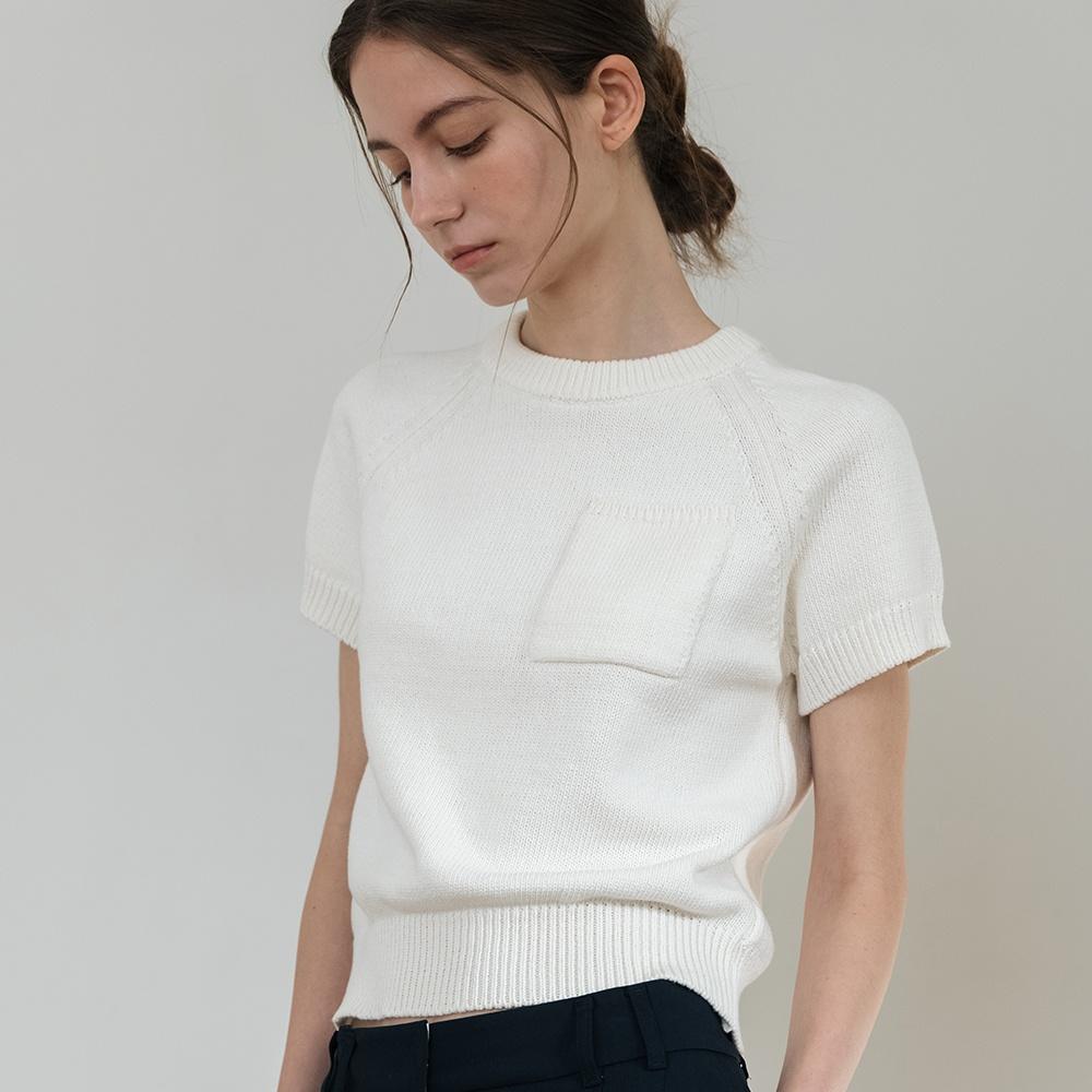 [White] Short Sleeve Knit