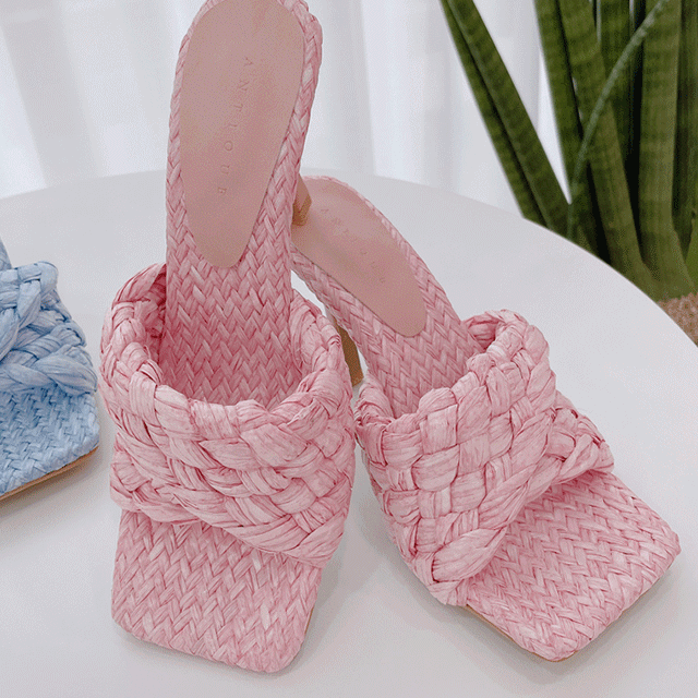 [굽8.5CM] 하이틴 파스텔 데일리 짚시 뮬 슬리퍼힐