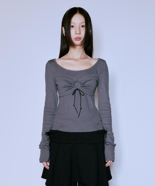 TOP LAYERED L/S TEE_CHARCOAL