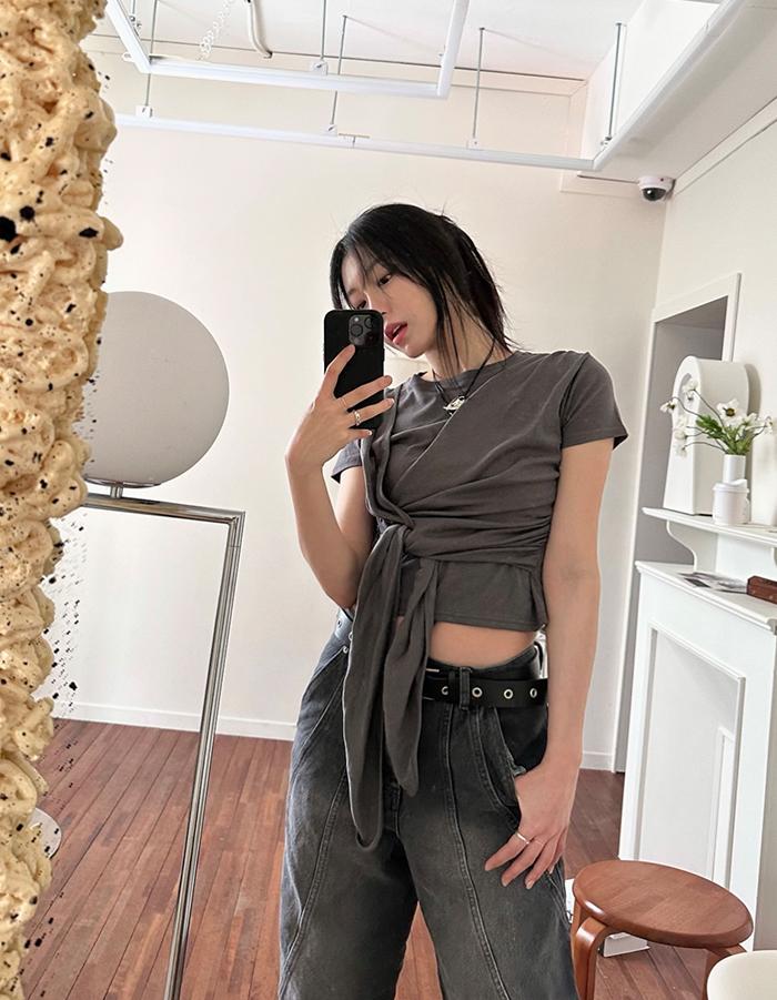 Soft twist half tee