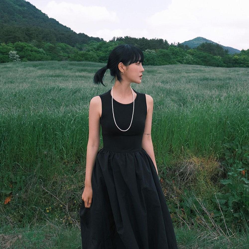 [9차 리오더] Tulle Sleeveless Maxi Dress Black WBBSOP016BK