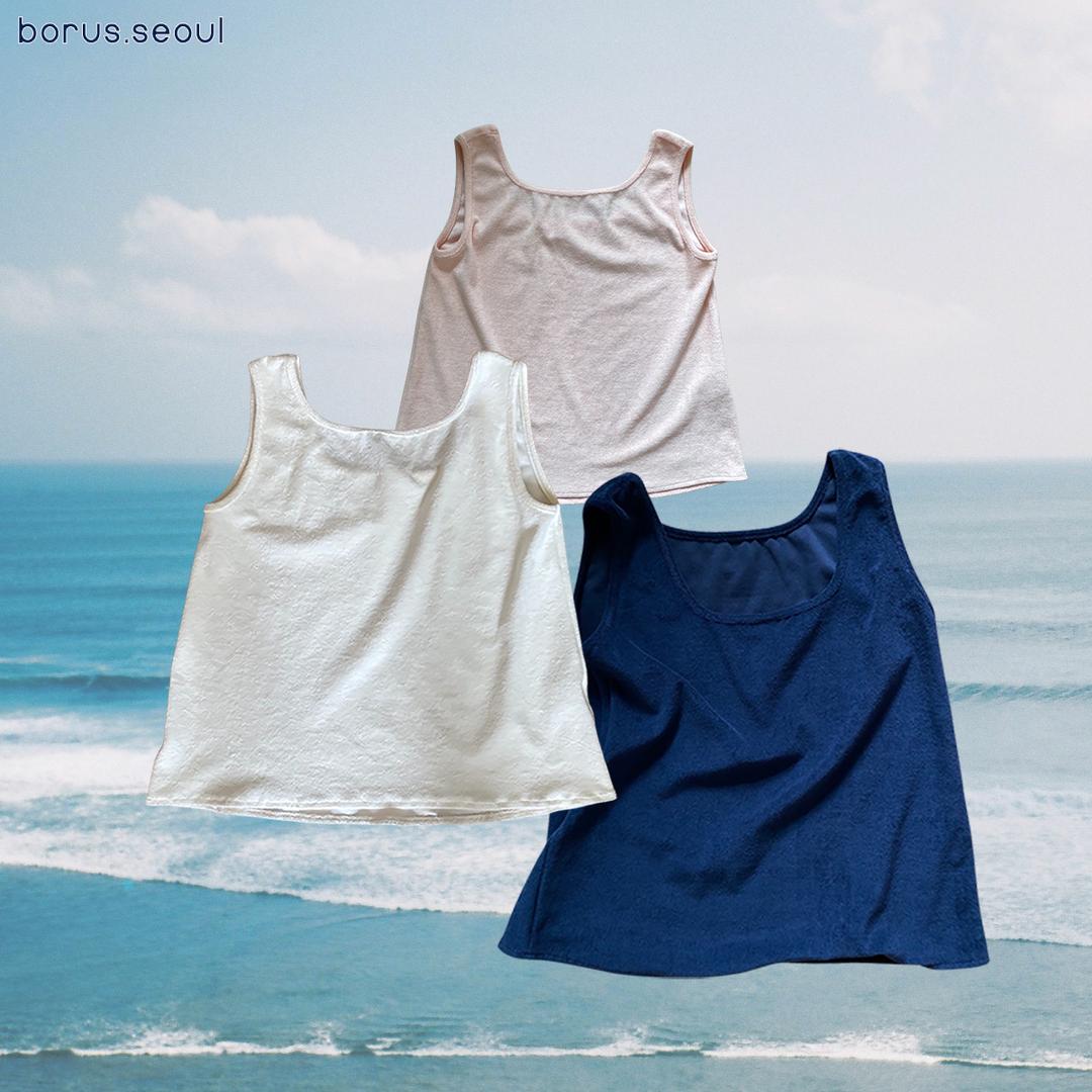 【borus】 -square neck terry sleeveless