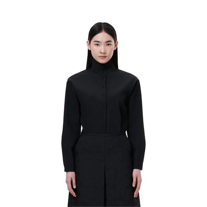 OVAL BUTTON SHIRT (BLACK)