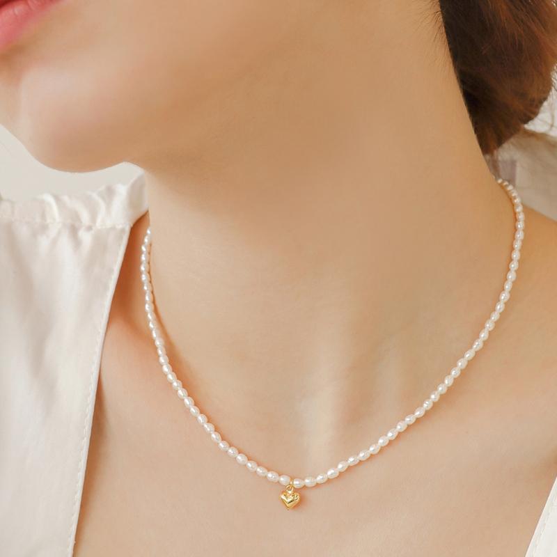 petit heart pearl necklace