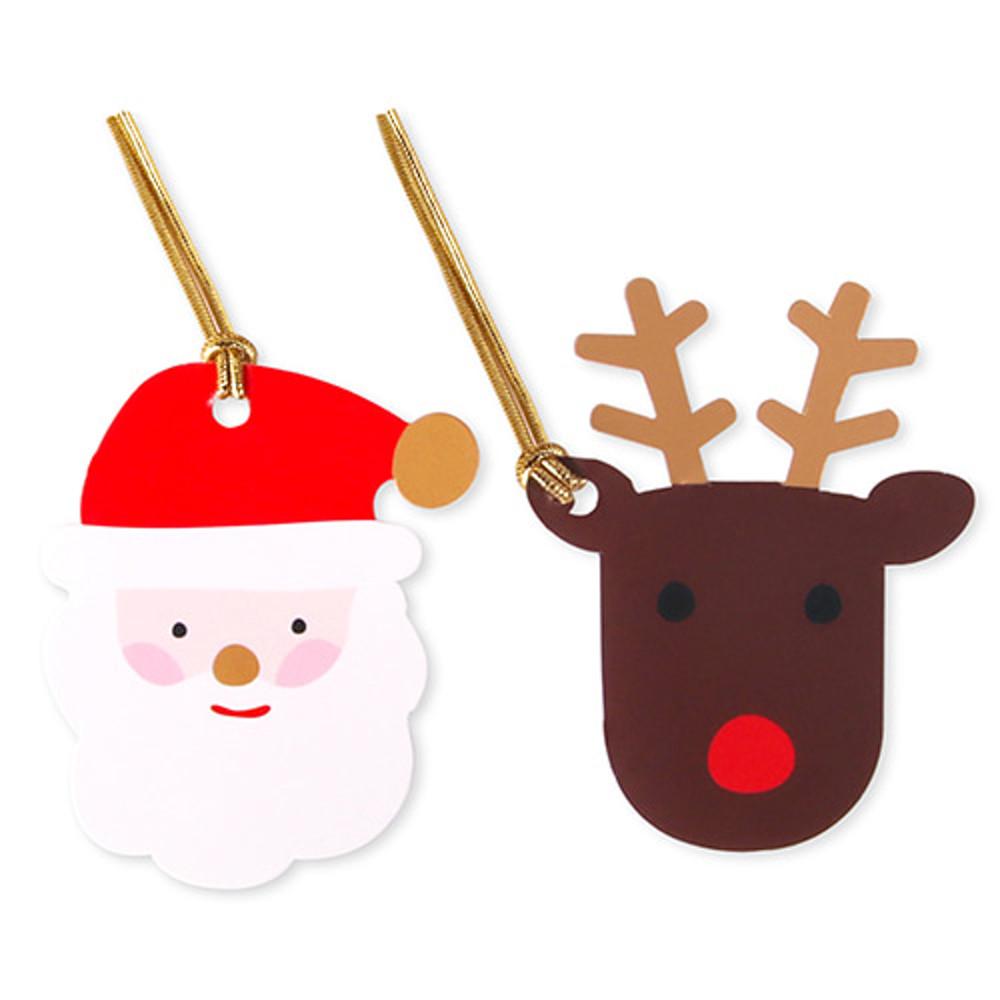 [금박] 반짝이는 산타와 루돌프 [텍] (10개)