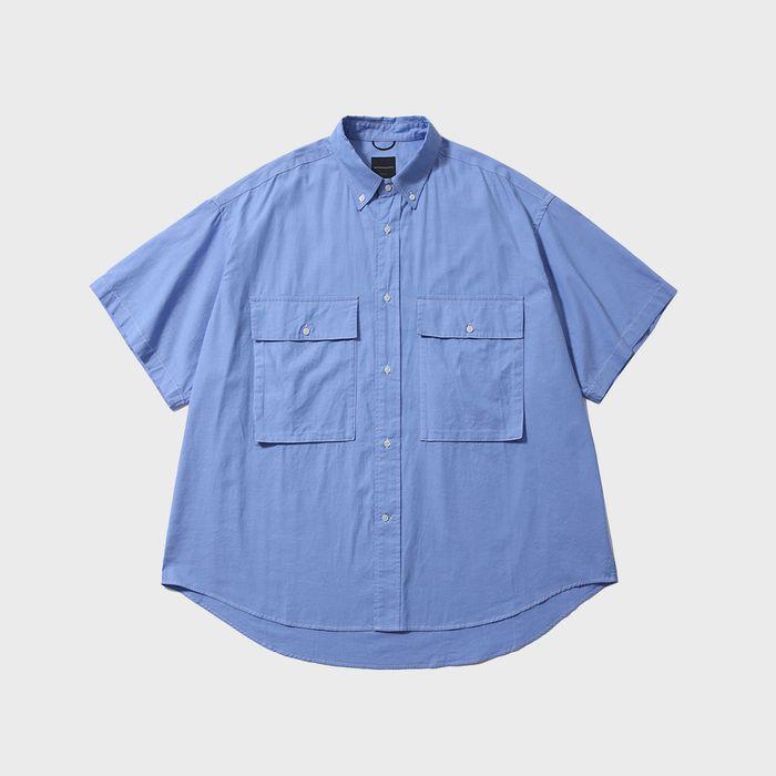 [SS24]WIDE UTILITY HALF SHIRT / BLUE OXFORD