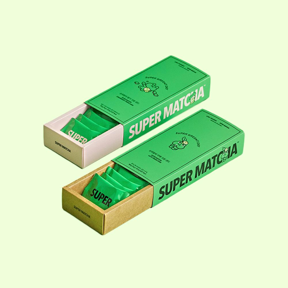 [설 선물] 슈퍼말차 프리미엄 라떼&딸기 크림 샌드 2종 세트 (기프트백 증정)