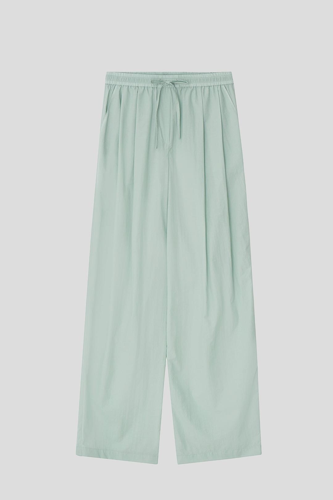 Wide two tuck banding pants(blue mint)