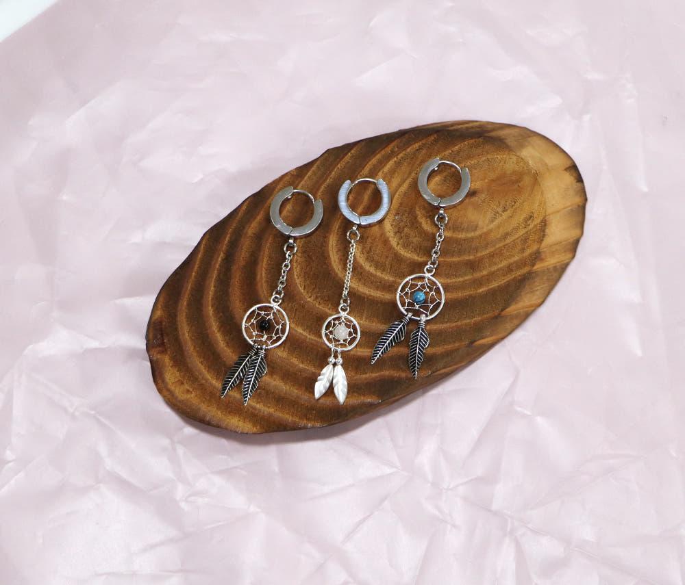 [화이트컬러 단종] NANA 커스텀 드림캐쳐 드롭 링귀걸이-3color