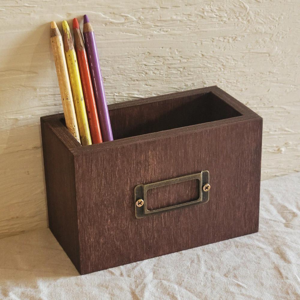 [SOIRO] Steel Frame Simple Wood Pencil Holder _ 프레임 심플 우드 연필꽂이