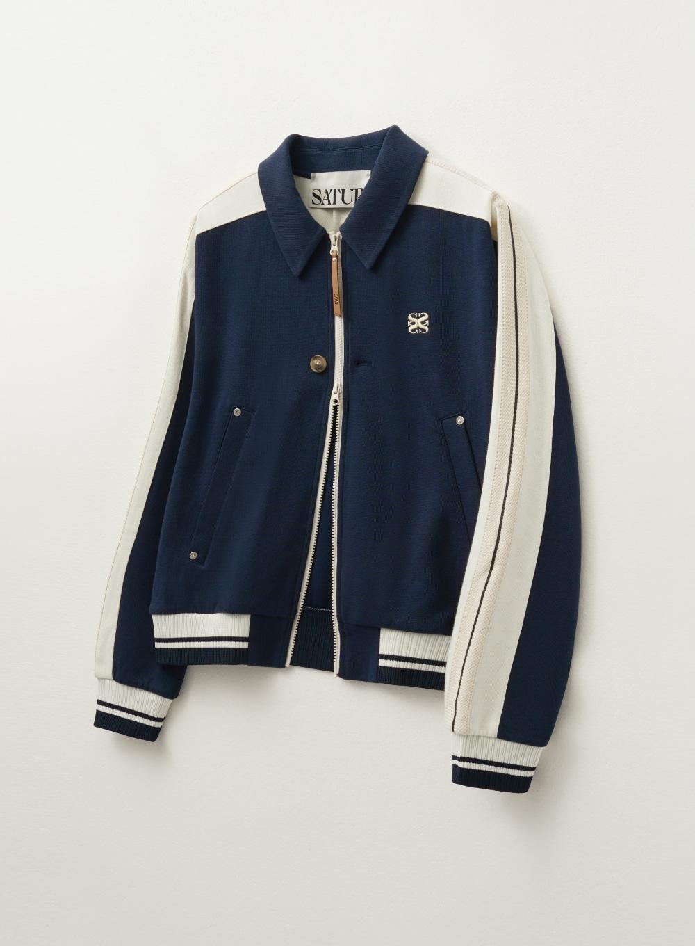 Lawton Collar Track Zip-Up Jacket - Classic Navy