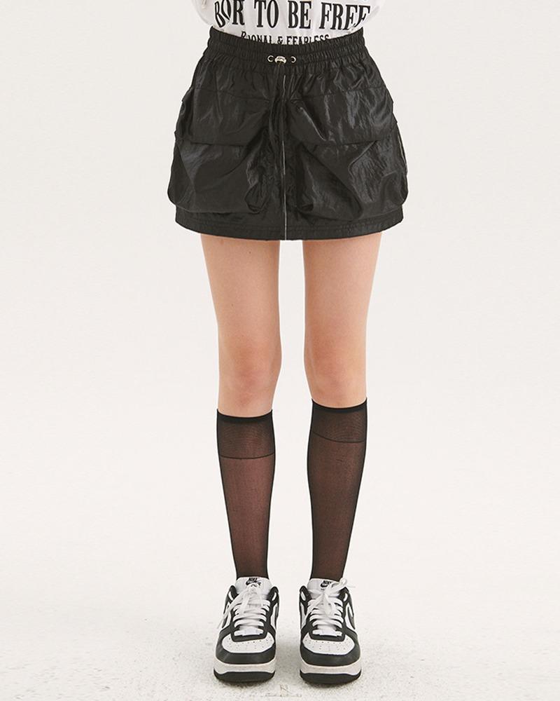 NYLON CARGO MINI SKIRT_BLACK - THE CENTAUR