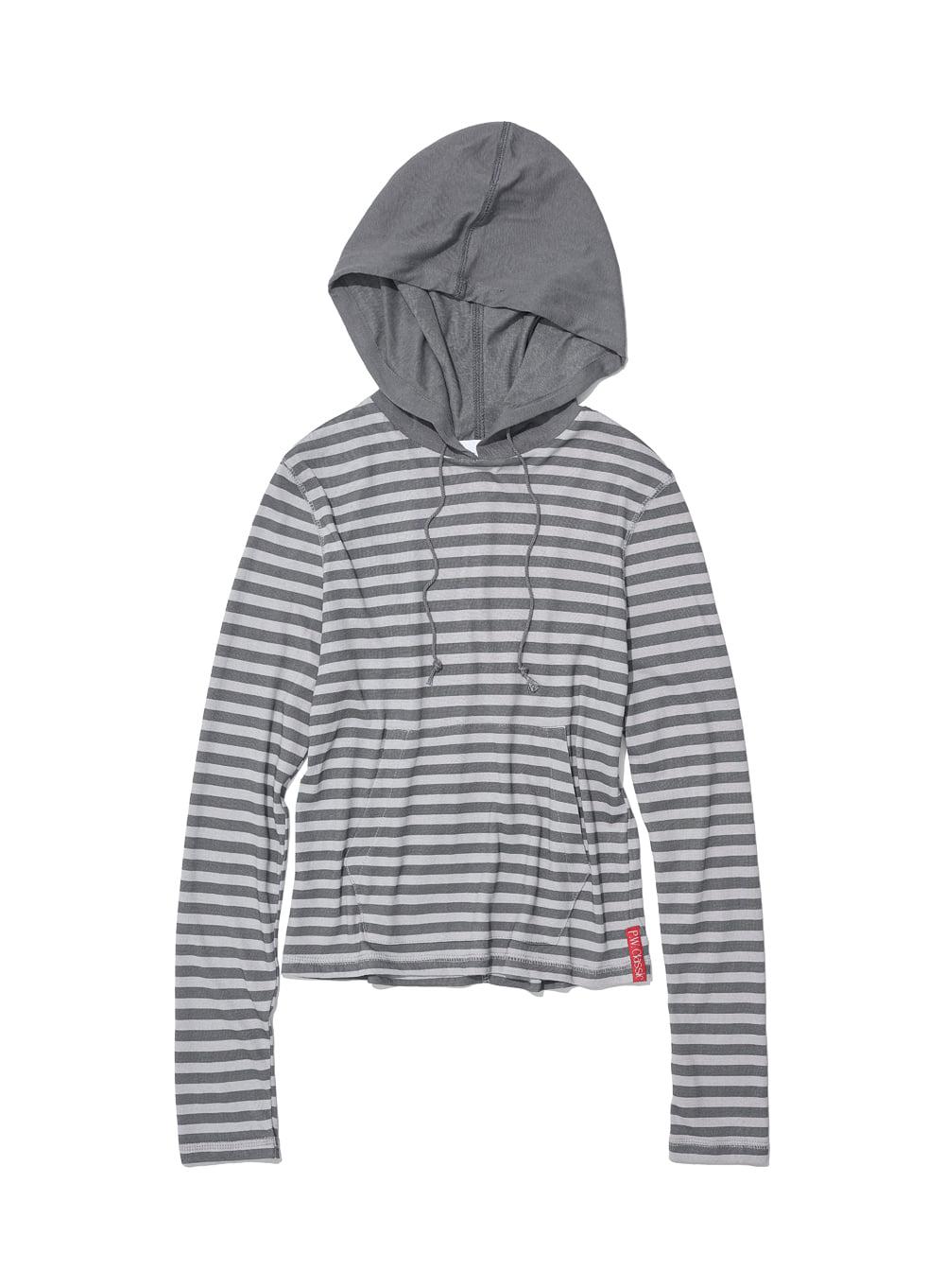 [WOMEN] PWC POCKET HOODIE LONG SLEEVE TEE_GREY STRIPE